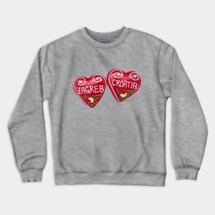 Zagreb, Croatia: Heart-Shaped Licitar Crewneck Sweatshirt